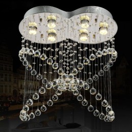Lámpara colgante de techo de cristal moderna de 6 luces para interiores, lámparas de araña, accesorios de iluminación
