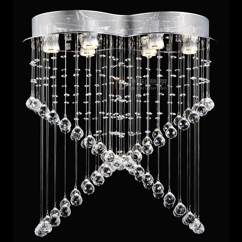 Lámpara colgante de techo de cristal moderna de 6 luces para interiores, lámparas de araña, accesorios de iluminación