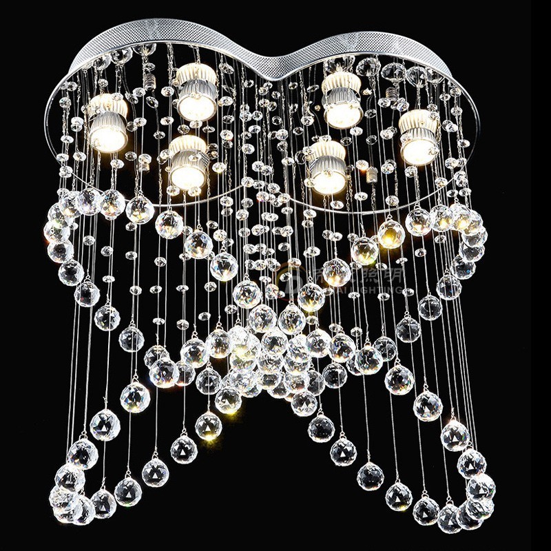 Lámpara colgante de techo de cristal moderna de 6 luces para interiores, lámparas de araña, accesorios de iluminación