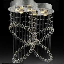 Lámpara colgante de techo de cristal moderna de 6 luces para interiores, lámparas de araña, accesorios de iluminación