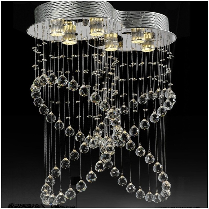 Lámpara colgante de techo de cristal moderna de 6 luces para interiores, lámparas de araña, accesorios de iluminación