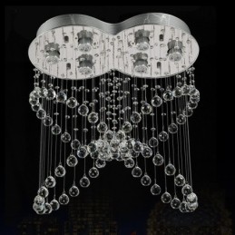 Lámpara colgante de techo de cristal moderna de 6 luces para interiores, lámparas de araña, accesorios de iluminación