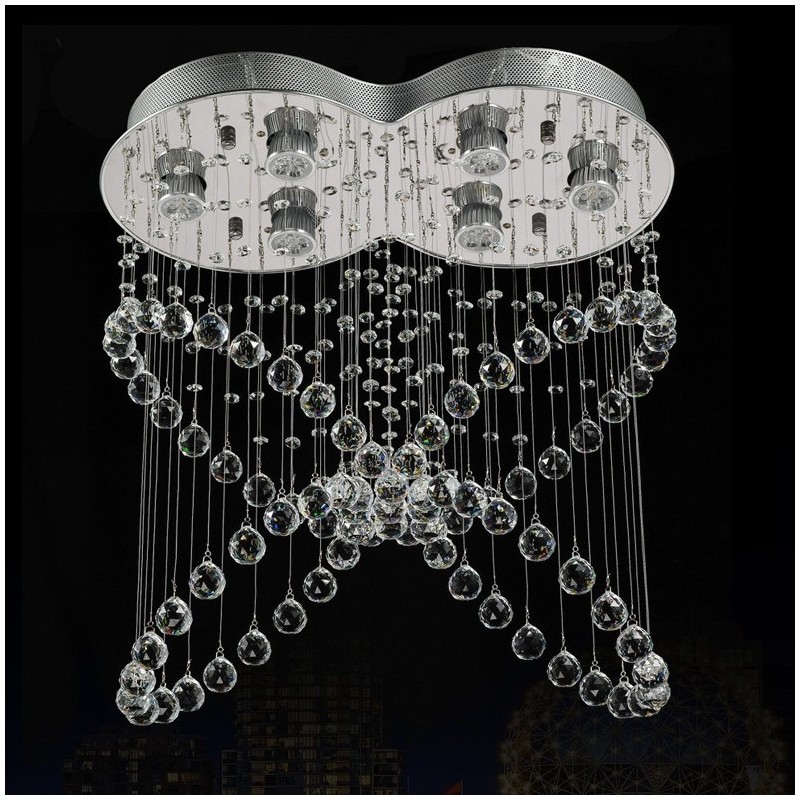 Lámpara colgante de techo de cristal moderna de 6 luces para interiores, lámparas de araña, accesorios de iluminación