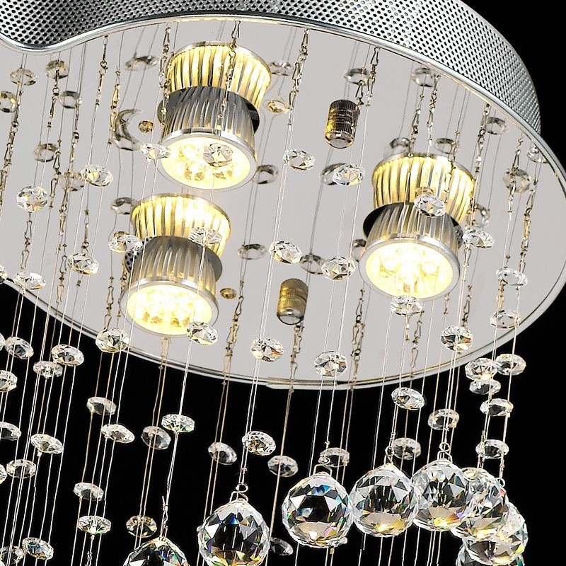 Lámpara colgante de techo de cristal moderna de 6 luces para interiores, lámparas de araña, accesorios de iluminación