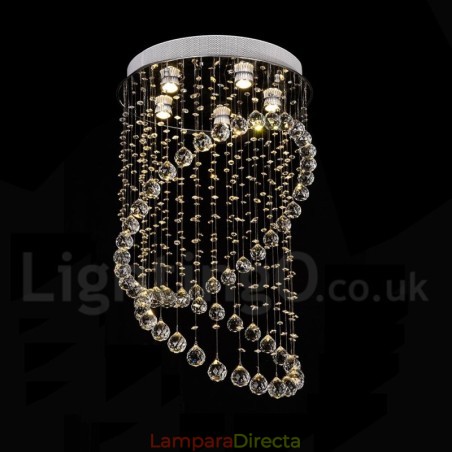 Lámpara colgante de techo de cristal moderna de 5 luces para interiores, lámparas de araña, accesorios de iluminación Lámpara colgante de techo de cristal moderna de 5 luces para interiores, lámparas de araña, accesorios de iluminación