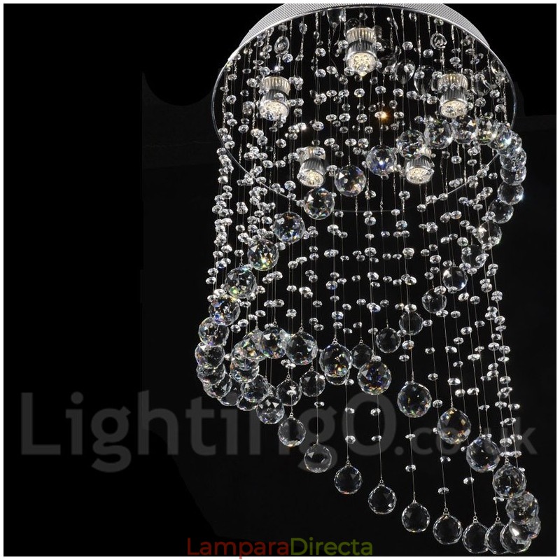 Lámpara colgante de techo de cristal moderna de 5 luces para interiores, lámparas de araña, accesorios de iluminación