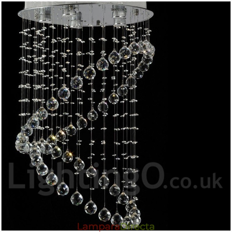 Lámpara colgante de techo de cristal moderna de 5 luces para interiores, lámparas de araña, accesorios de iluminación