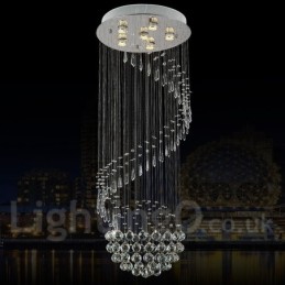Lámpara colgante de techo de cristal moderna de 6 luces para interiores, lámparas de araña, accesorios de iluminación