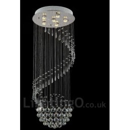 Lámpara colgante de techo de cristal moderna de 6 luces para interiores, lámparas de araña, accesorios de iluminación