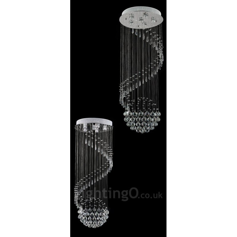 Lámpara colgante de techo de cristal moderna de 6 luces para interiores, lámparas de araña, accesorios de iluminación