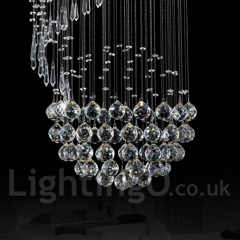 Lámpara colgante de techo de cristal moderna de 6 luces para interiores, lámparas de araña, accesorios de iluminación