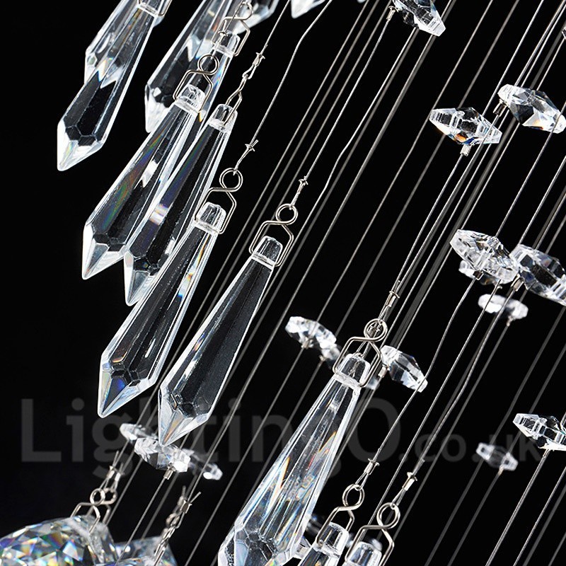 Lámpara colgante de techo de cristal moderna de 6 luces para interiores, lámparas de araña, accesorios de iluminación