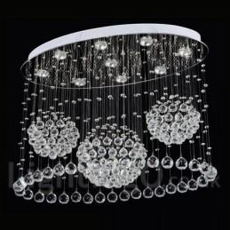 Lámpara colgante de techo de cristal moderna de 9 luces para interiores.