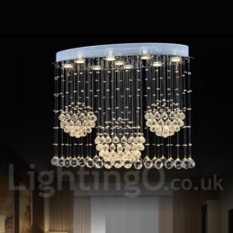 Lámpara colgante de techo de cristal moderna de 9 luces para interiores.
