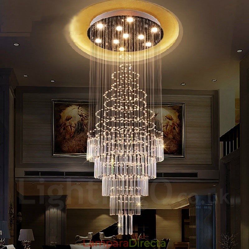 Lámpara colgante de techo de cristal moderna de 10 luces para interiores, lámparas de araña, accesorios de iluminación