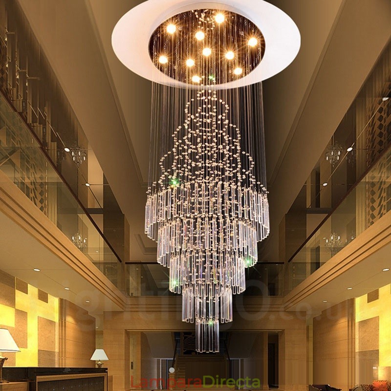 Lámpara colgante de techo de cristal moderna de 10 luces para interiores, lámparas de araña, accesorios de iluminación