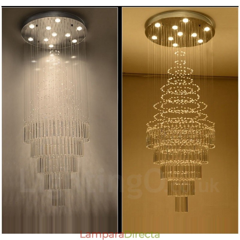 Lámpara colgante de techo de cristal moderna de 10 luces para interiores, lámparas de araña, accesorios de iluminación