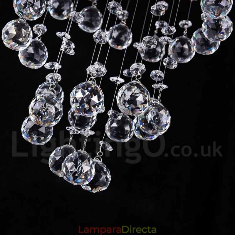Lámpara colgante de techo de cristal moderna de 5 luces para interiores, lámparas de araña, accesorios de iluminación