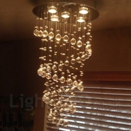 Lámpara colgante de techo de cristal moderna de 5 luces para interiores, lámparas de araña, accesorios de iluminación