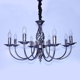 Lámpara de araña de metal estilo vela de diseñadores retro.