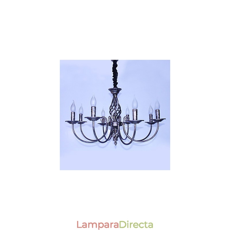Lámpara de araña de metal estilo vela de diseñadores retro.