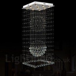 Lámpara colgante de techo de cristal moderna de 9 luces para interiores.