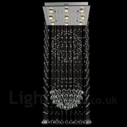 Lámpara colgante de techo de cristal moderna de 9 luces para interiores.