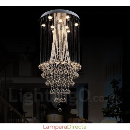 Lámpara colgante de techo de cristal moderna de 9 luces para interiores, lámparas de araña, accesorios de iluminación Lámpara colgante de techo de cristal moderna de 9 luces para interiores, lámparas de araña, accesorios de iluminación