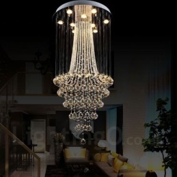 Lámpara colgante de techo de cristal moderna de 9 luces para interiores, lámparas de araña, accesorios de iluminación