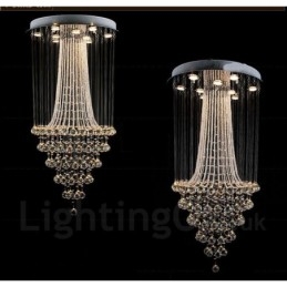 Lámpara colgante de techo de cristal moderna de 9 luces para interiores, lámparas de araña, accesorios de iluminación