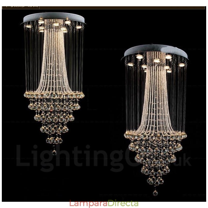 Lámpara colgante de techo de cristal moderna de 9 luces para interiores, lámparas de araña, accesorios de iluminación