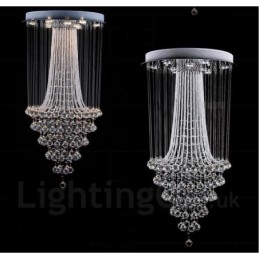 Lámpara colgante de techo de cristal moderna de 9 luces para interiores, lámparas de araña, accesorios de iluminación