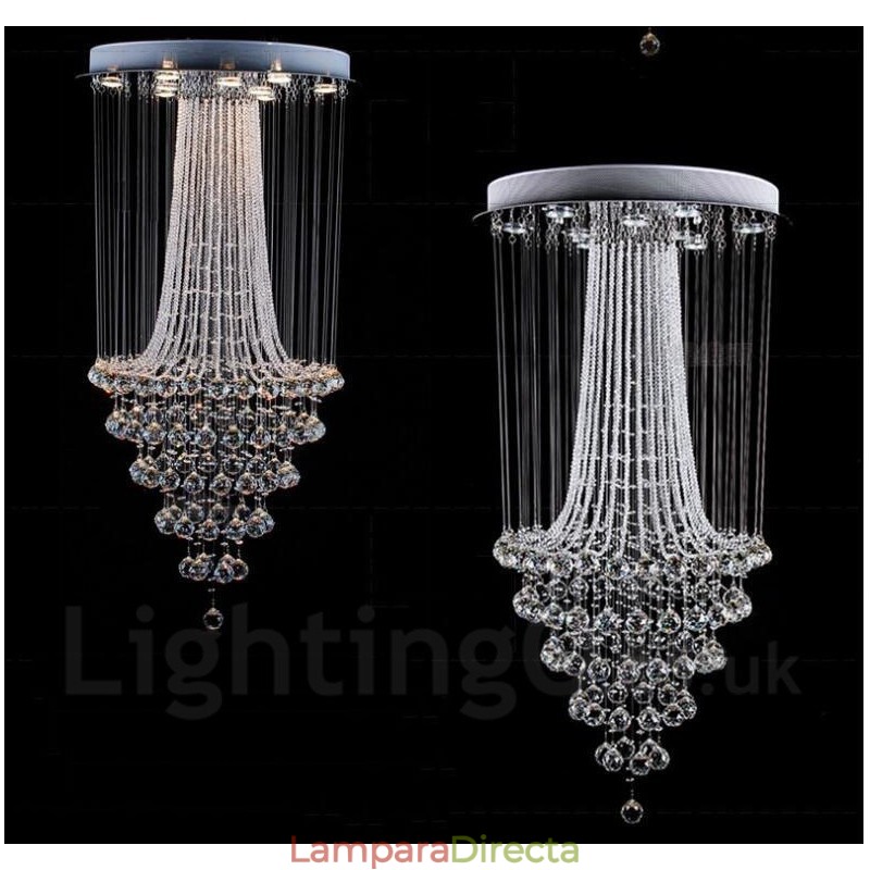 Lámpara colgante de techo de cristal moderna de 9 luces para interiores, lámparas de araña, accesorios de iluminación