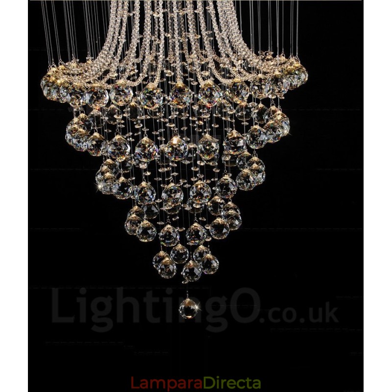 Lámpara colgante de techo de cristal moderna de 9 luces para interiores, lámparas de araña, accesorios de iluminación
