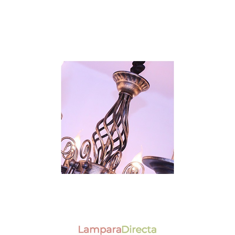 Lámpara de araña de metal estilo vela de diseñadores retro.
