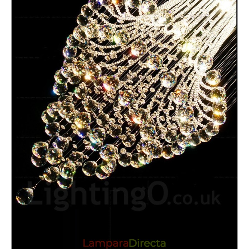 Lámpara colgante de techo de cristal moderna de 9 luces para interiores, lámparas de araña, accesorios de iluminación