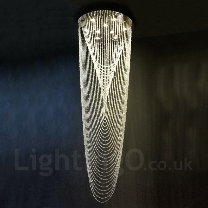 Lámpara colgante de techo de cristal moderna de 9 luces para interiores, lámparas de araña, accesorios de iluminación