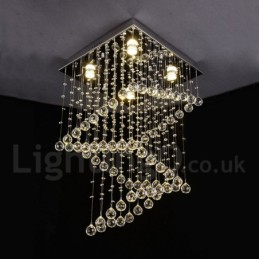 Lámpara colgante de techo de cristal moderna de 4 luces para interiores, lámparas de araña, accesorios de iluminación