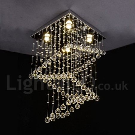 Lámpara colgante de techo de cristal moderna de 4 luces para interiores, lámparas de araña, accesorios de iluminación Lámpara colgante de techo de cristal moderna de 4 luces para interiores, lámparas de araña, accesorios de iluminación