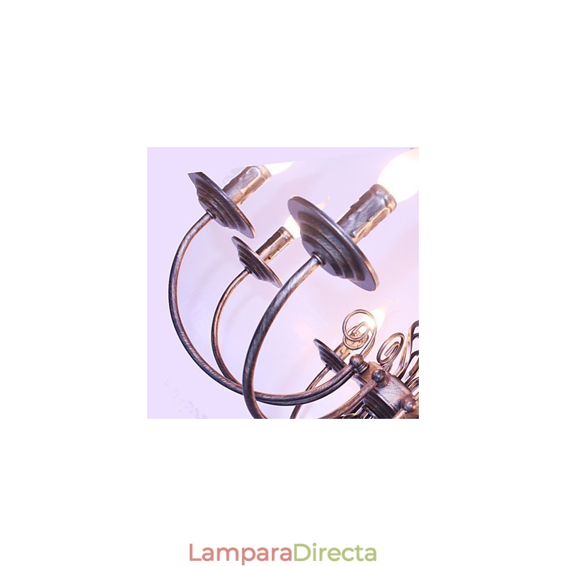 Lámpara de araña de metal estilo vela de diseñadores retro.