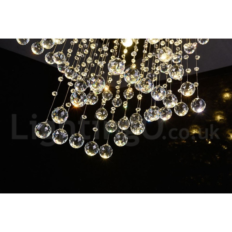 Lámpara colgante de techo de cristal moderna de 4 luces para interiores, lámparas de araña, accesorios de iluminación