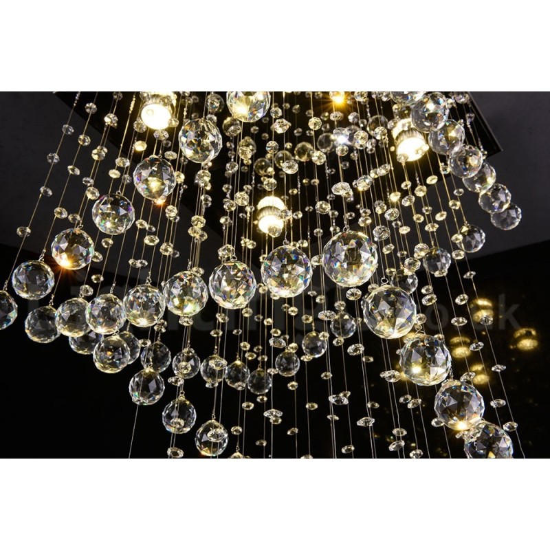 Lámpara colgante de techo de cristal moderna de 4 luces para interiores, lámparas de araña, accesorios de iluminación