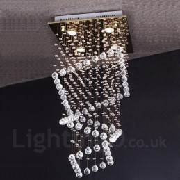Lámpara colgante de techo de cristal moderna de 4 luces para interiores, lámparas de araña, accesorios de iluminación