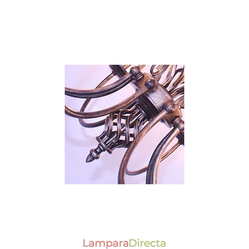 Lámpara de araña de metal estilo vela de diseñadores retro.