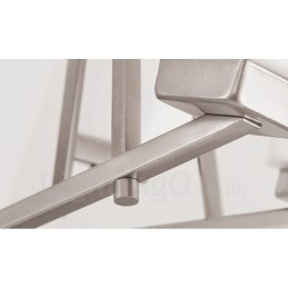 Lámpara colgante cromada de 6 luces para interiores, moderna, con pantallas de vidrio.