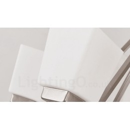 Lámpara colgante cromada de 6 luces para interiores, moderna, con pantallas de vidrio.