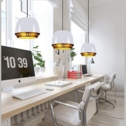 Lámpara colgante contemporánea moderna de 1 luz con pantalla negra, blanca, roja y azul