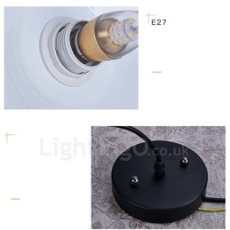Lámpara colgante contemporánea moderna de 1 luz con pantalla negra, blanca, roja y azul