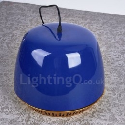 Lámpara colgante contemporánea moderna de 1 luz con pantalla negra, blanca, roja y azul