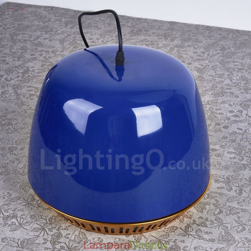 Lámpara colgante contemporánea moderna de 1 luz con pantalla negra, blanca, roja y azul